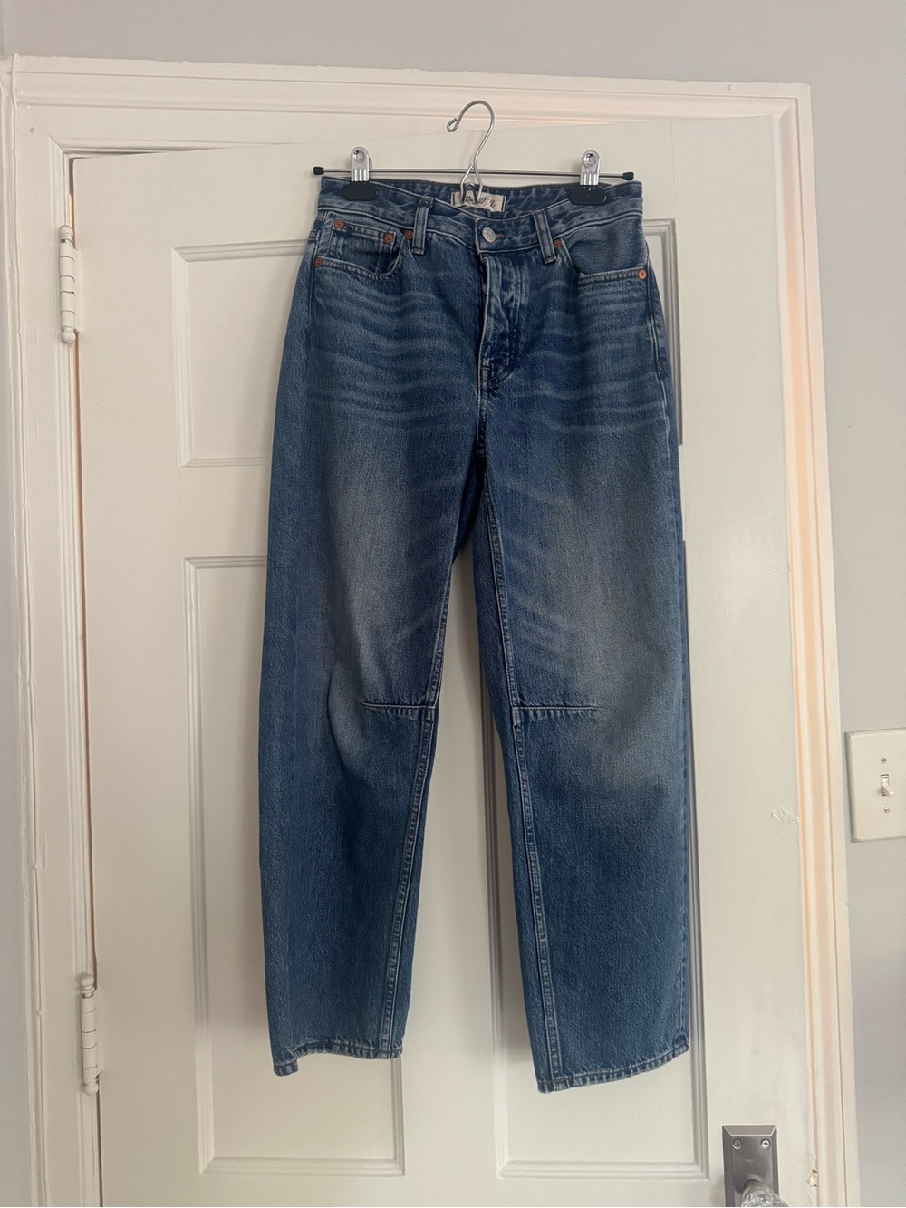 Madewell Darted Barrel Medium Blue Denim Jeans size 23